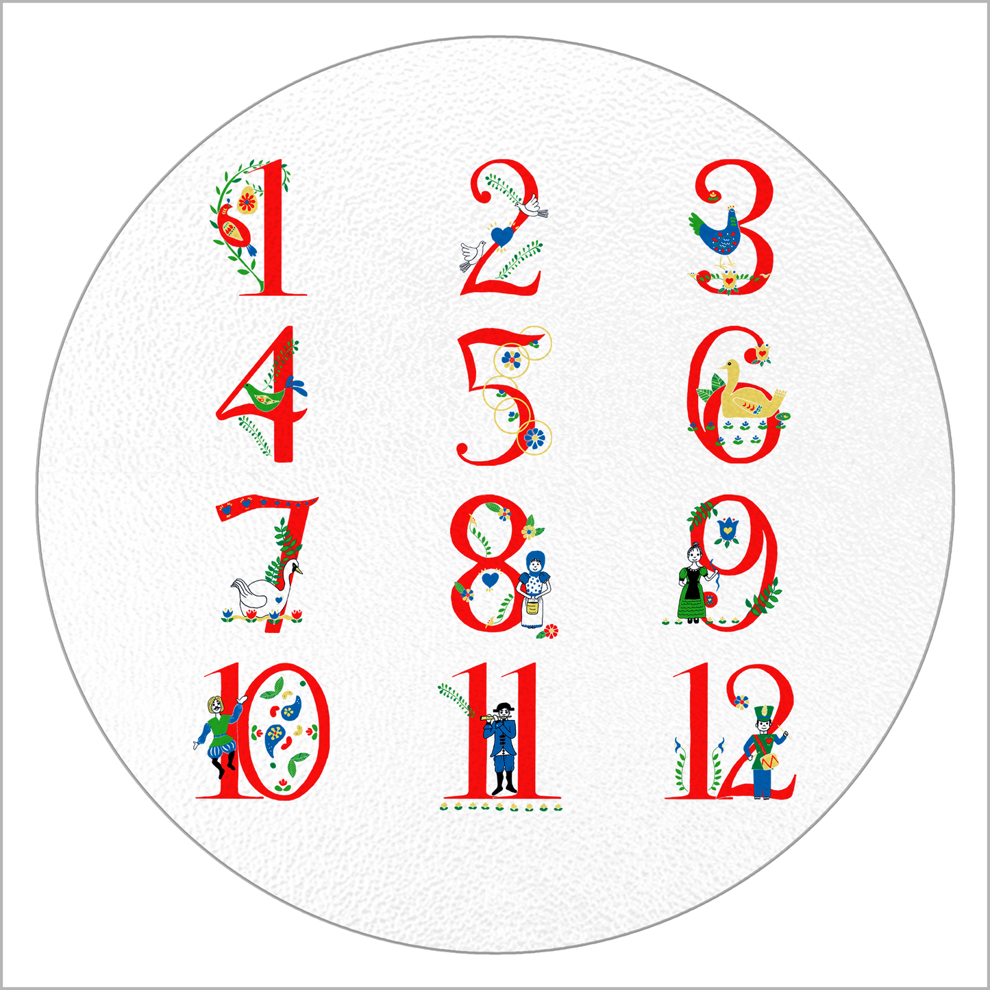 Twelve Days of Christmas: Small Rectangle(8" x 11")