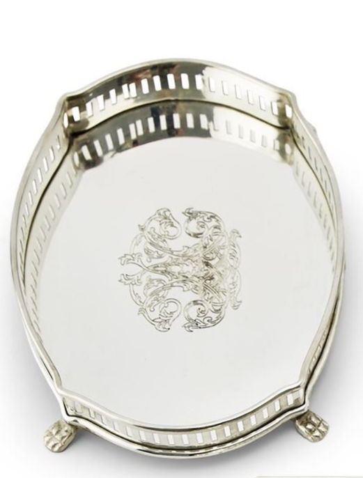 Galway Engraved Oval Gallery Tray