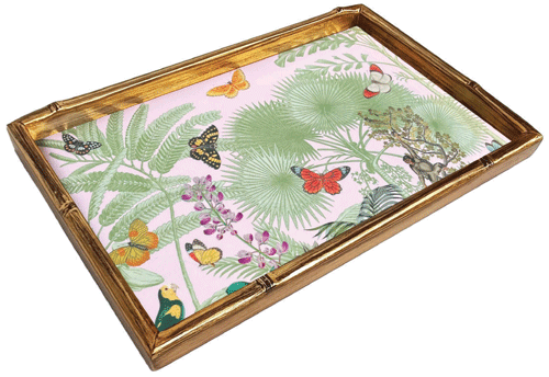 Paradise Garden Bamboo Edge Laquer Vanity Tray