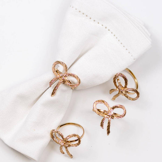 Bow Napkin Rings   Gold   1.5"