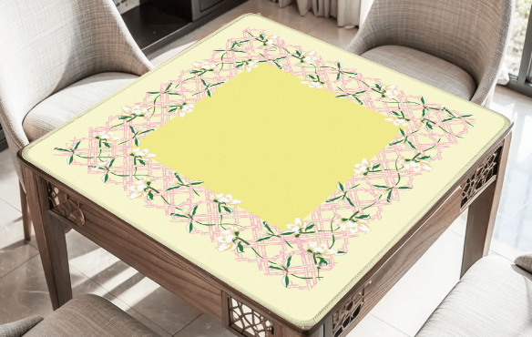 Magnolia Trellis Mahjong Mat: Green