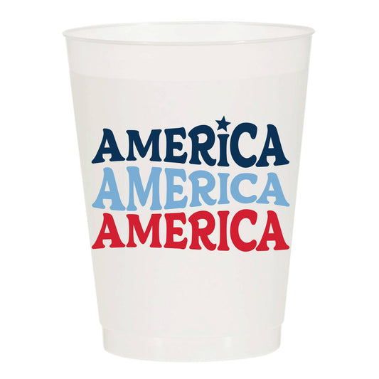 America Frosted Cups - Patriotic: Pack of 6