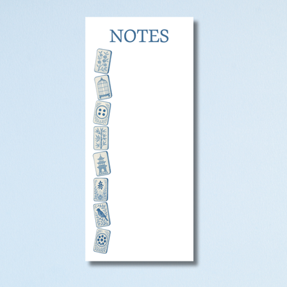Watercolor Chinoiserie Mahjong Tile Rectangle Notepad : Things To Do Before Mahjong