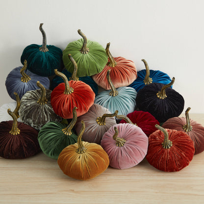 Pumpkin Small Velvet, Valentine's mantel, Autumn table, Gift: Fern