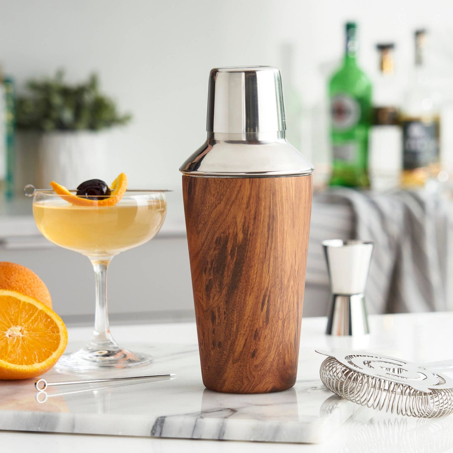Cocktail Shaker: Brown Stainless Steel 20 oz.