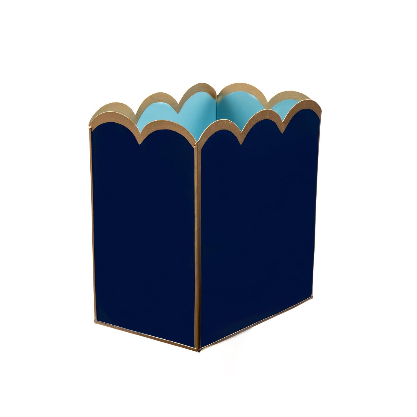 Gracie Scarlett Wastebasket: Navy & Light Blue