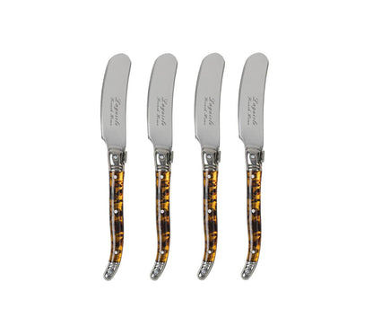 French Home Laguiole 4-Piece Tortoise Shell Spreader Set: Tortoise Shell / Stainless-Steel and Resin