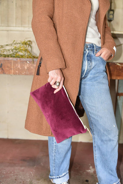 Velvet Clutch: Navy