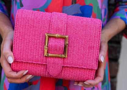 Janie Straw Clutch - WS: Natural