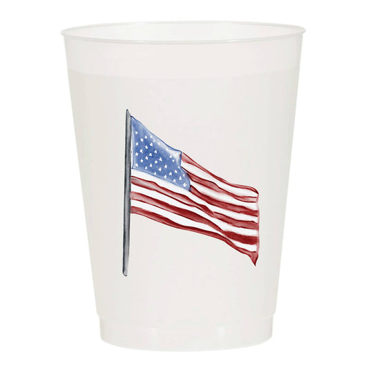 American Flag Frosted Cups - Patriotic: Pack of 10
