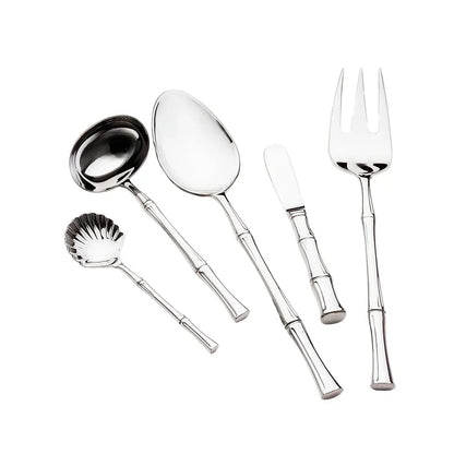 Bamboo Mirrored 18/10 Stainless Steel 5 Piece Hostess Set