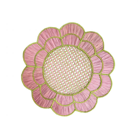 Scallop Placemats: Soft pink/Green    Set of 4