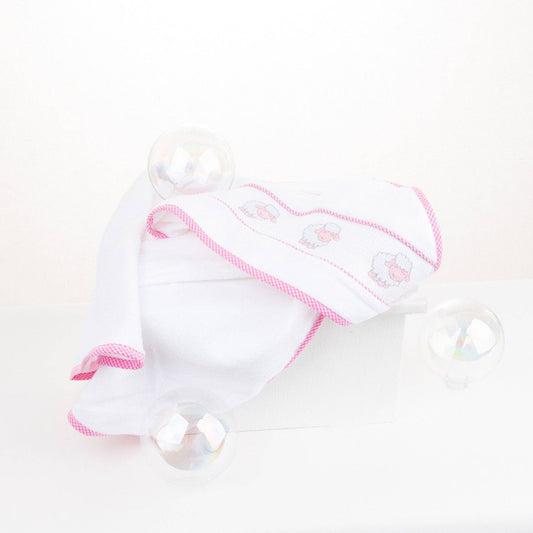 Hot Pink Ladybug Smocked Hooded Towel