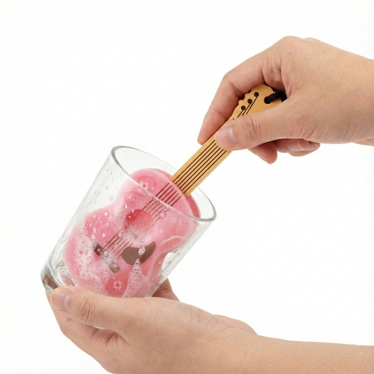 Dolly Parton Pink Guitar Bottle Brush Long-Handle Sponge