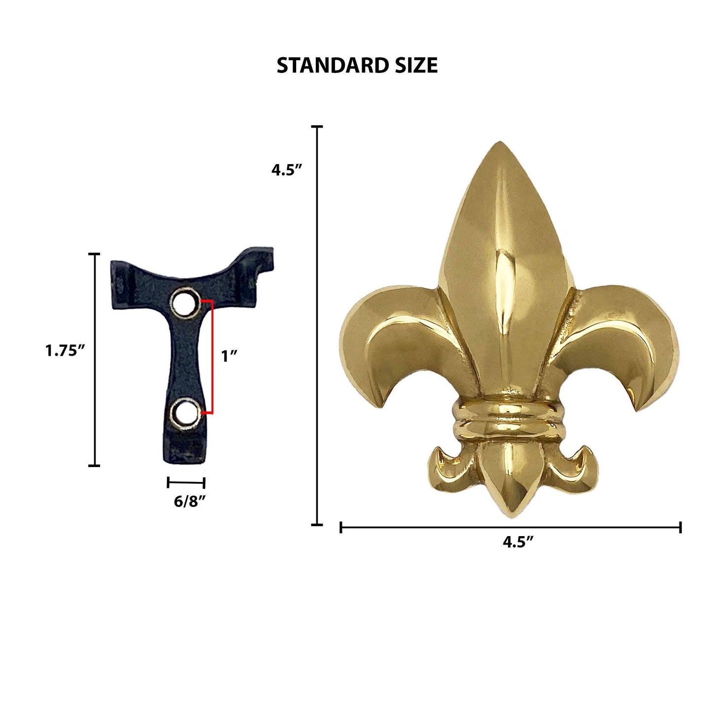 Fleur de Lys Door Knocker: Brass / 4.5H x 4.25W