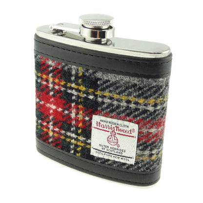 Harris Tweed 6oz Hip Flask - Multi Tartan Variations: MacLeod Tartan