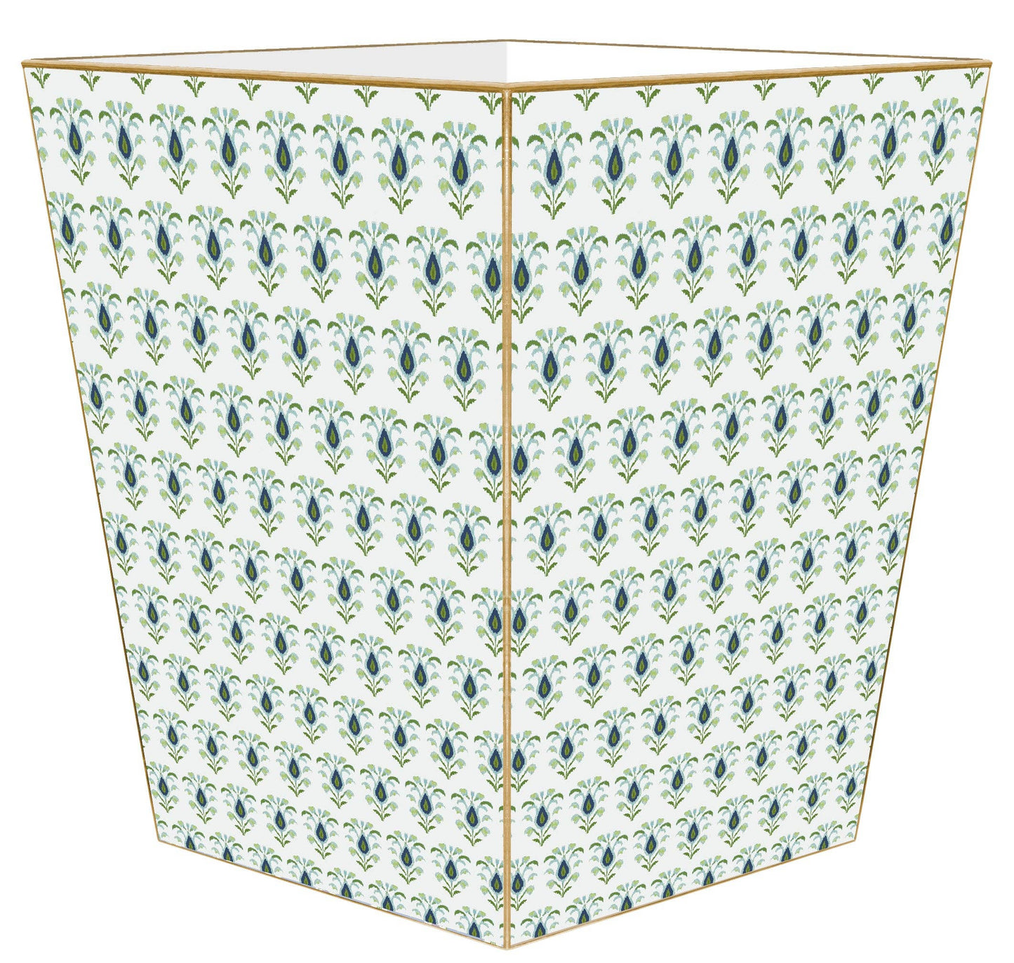 WB9314-Rosemary White by Laura Park Wastebasket: Tin Scalloped