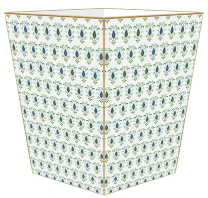 WB9314-Rosemary White by Laura Park Wastebasket: Tin Scalloped