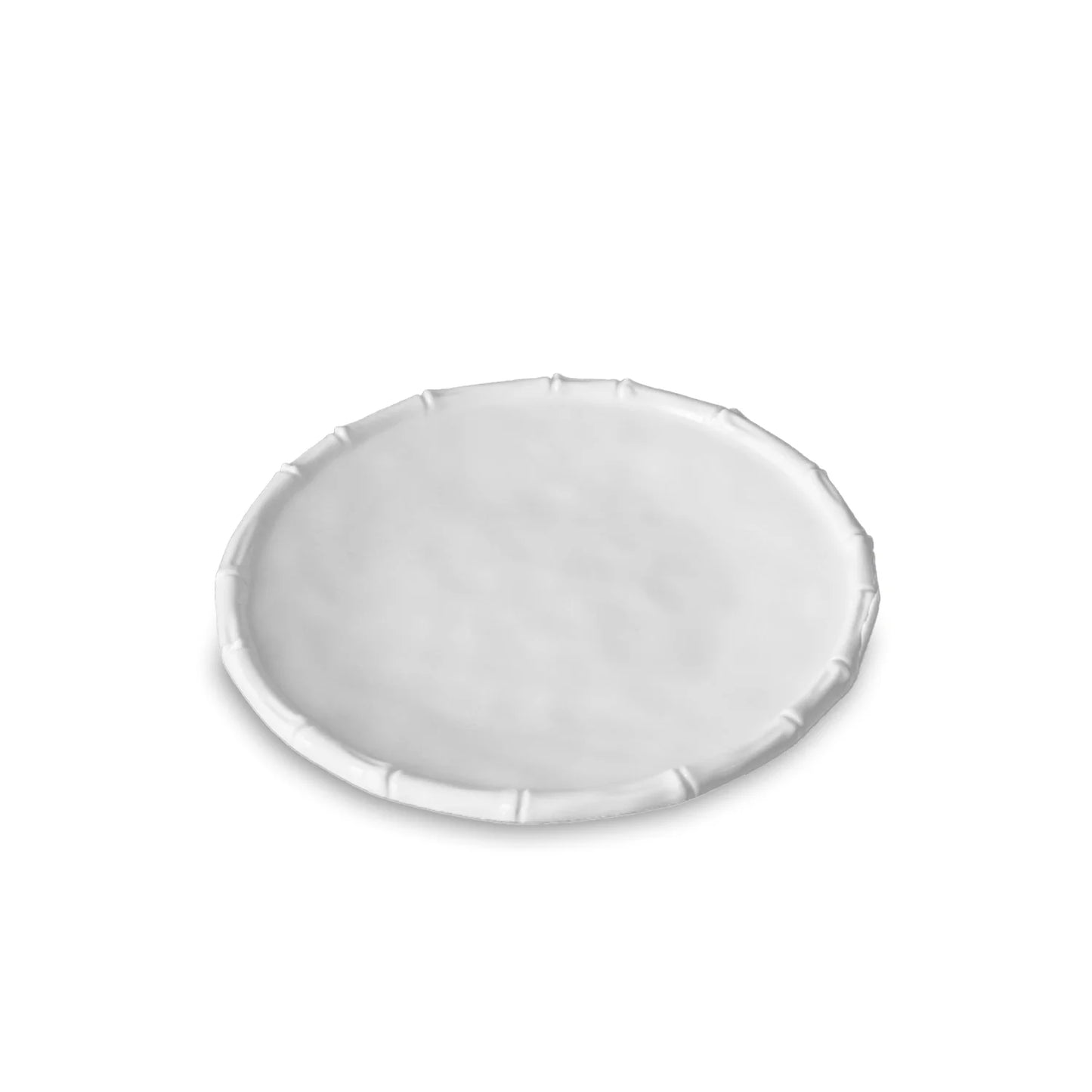 White Bamboo Melamine Dinner Plate Set of 4