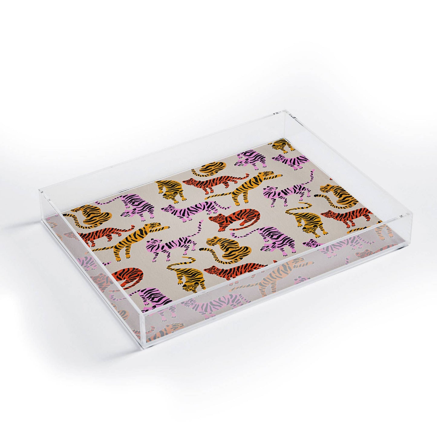 Tiger Collection Pink Yellow Acrylic Tray