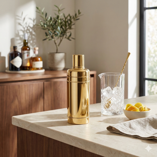 Beaded Gold Cocktail Shaker