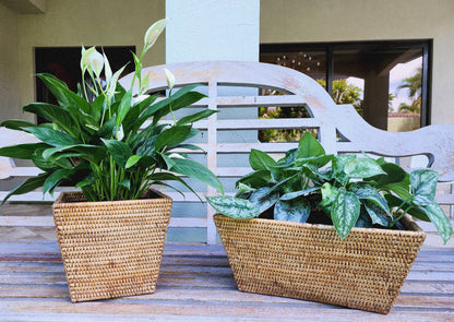 Artifacts Rattan™ Rectangular Planter with Plastic Insert