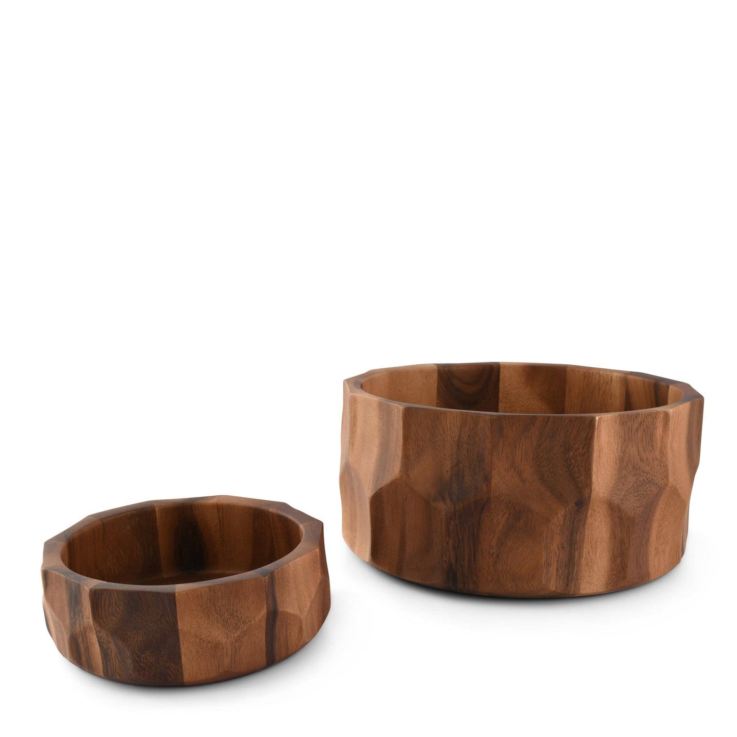 Diamond Pattern Large Acacia Wood Salad Bowl