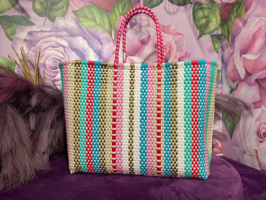 Ashley - XS Handwoven Recycled Open Tote