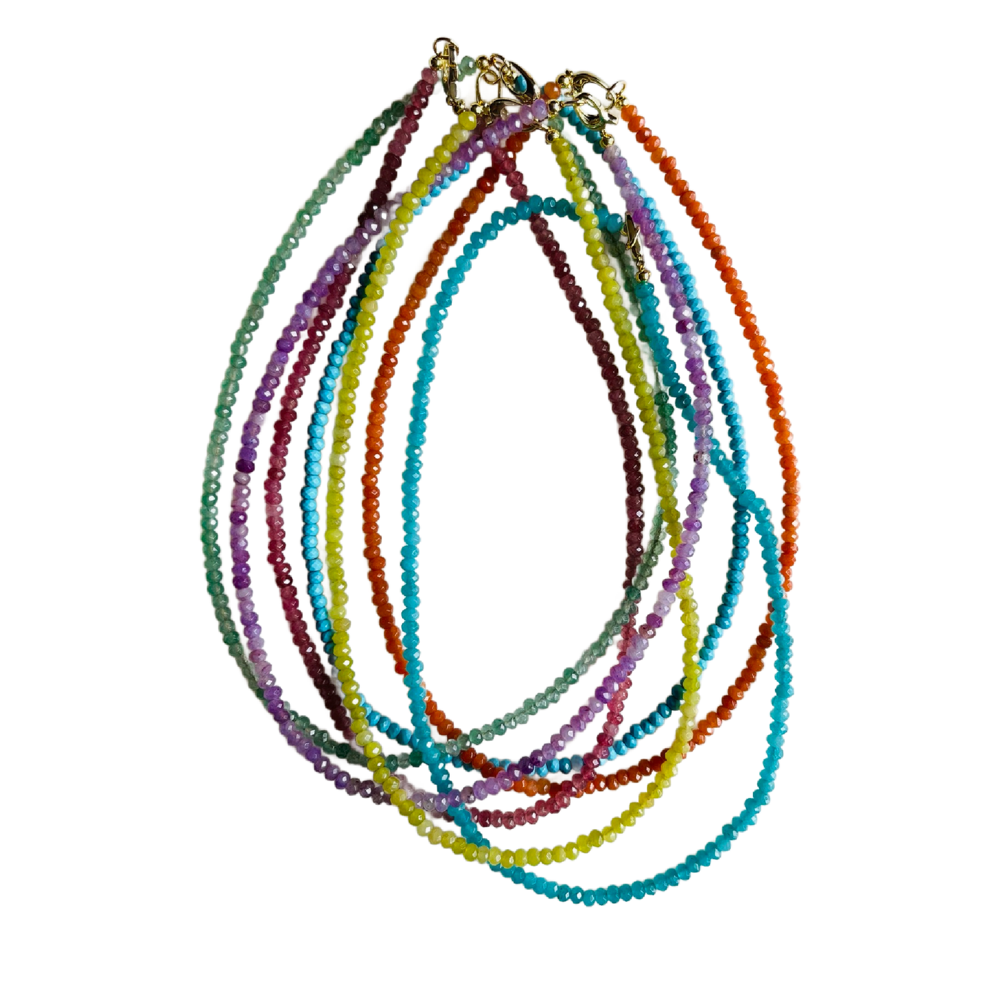 Dainty Candy Gemstone Necklace: White