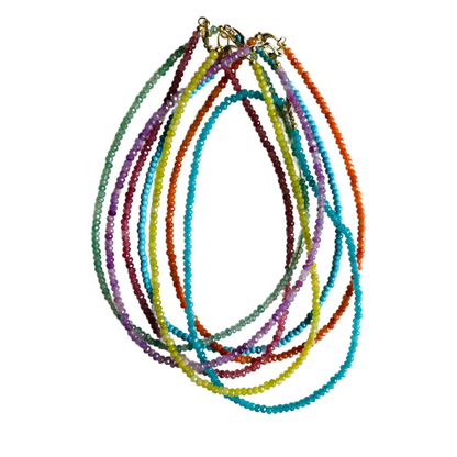 Dainty Candy Gemstone Necklace: White