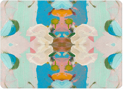 GB529LP-Laura Park Monets Garden Blue Cutting Board: Small Rectangular 8" by 11"