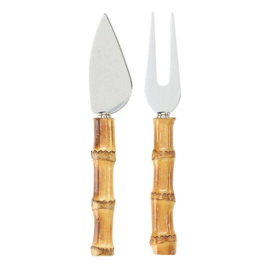 Bamboo Handle Cheese Knives - Set of 2