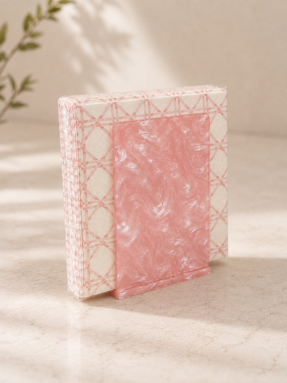 Pink Pearl Acrylic Vertical Napkin Holder with Clear Front
