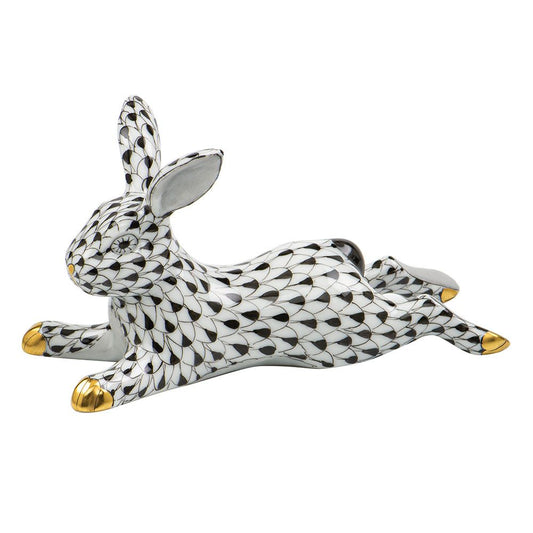 Herend Lounging Bunny Black