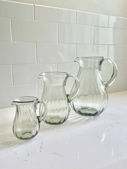 Handblown Fluted Pitcher: Large