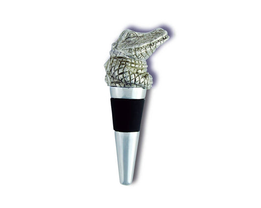 Pewter Alligator Bottle Stopper