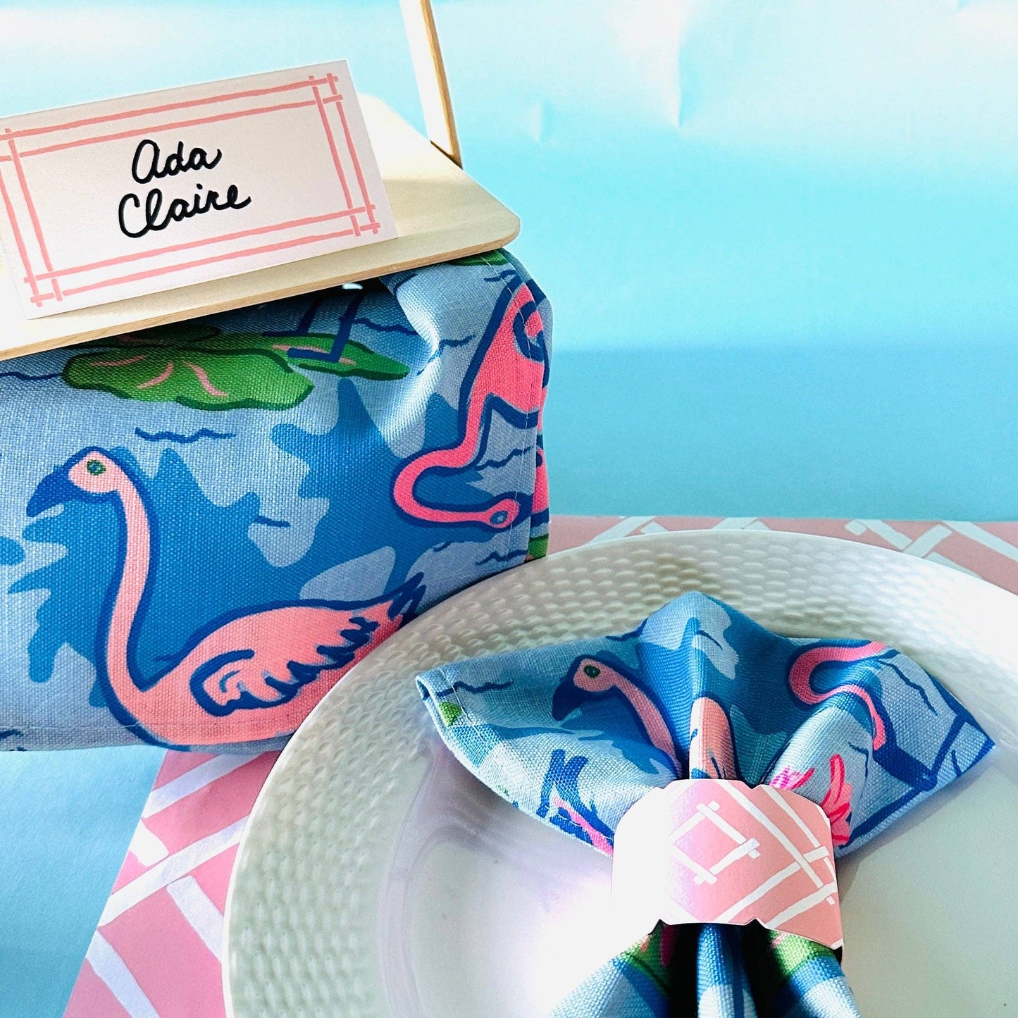 Sunken Gardens Flamingo Pink Dinner Napkins, Set of 4