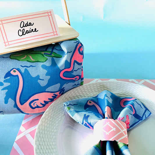 Sunken Gardens Flamingo Pink Dinner Napkins, Set of 4
