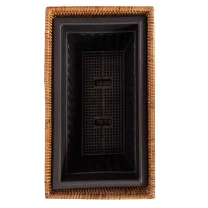 Artifacts Rattan™ Rectangular Planter with Plastic Insert