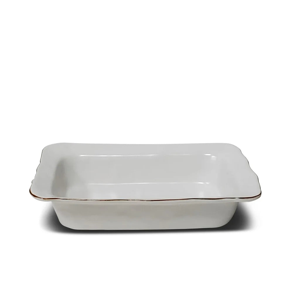 Cataria Small Rectangular Baker Matte White