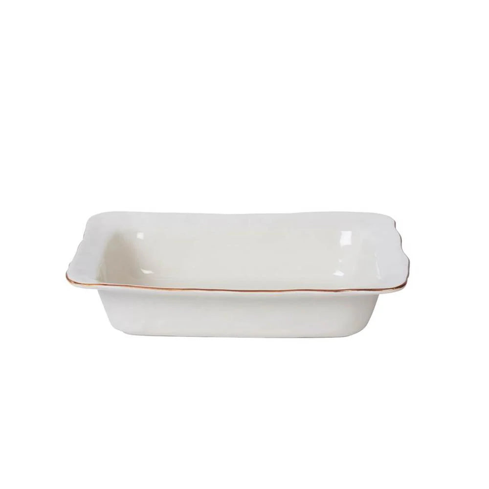 Cataria Small Rectangular Baker White