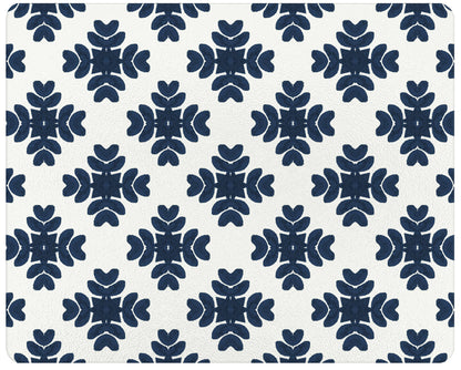 GB7844- Brushstrokes Navy by Laura Park Glass Cutting Board: Small Rectangle(8" x 11")