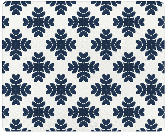GB7844- Brushstrokes Navy by Laura Park Glass Cutting Board: Small Rectangle(8" x 11")