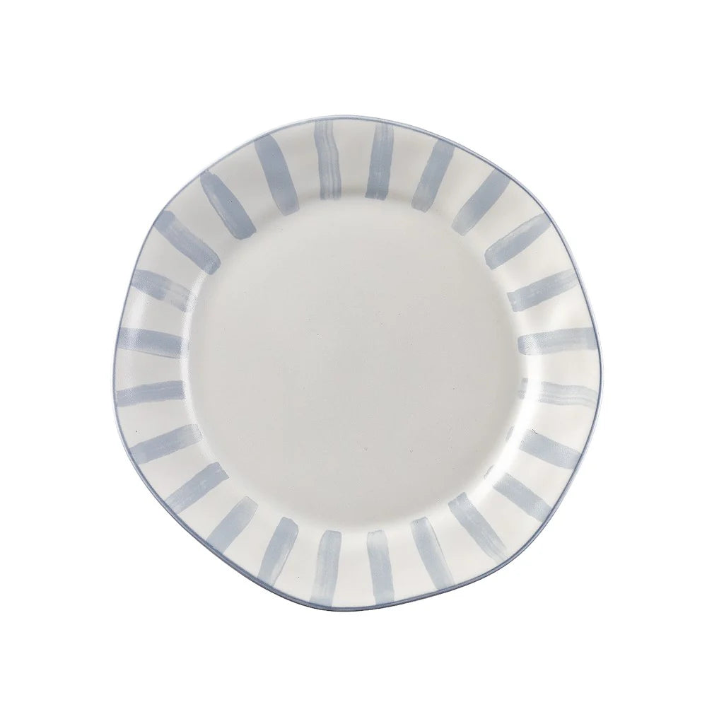Azores Stripe Blue Lagoon Salad Plate