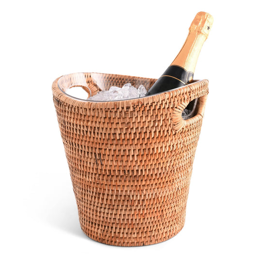 Hand Woven Rattan Wicker Champagne Bucket  / Ice Bucket