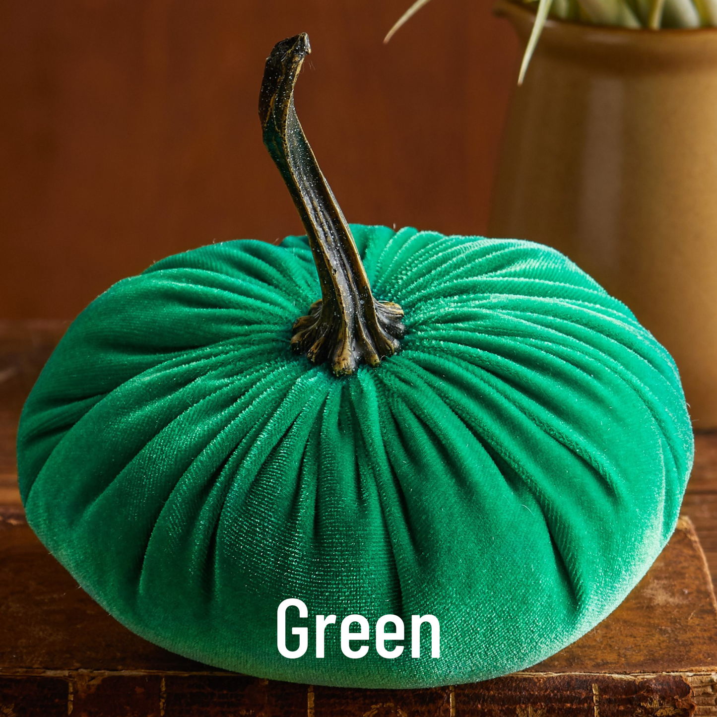 Pumpkin Large Velvet, Fall Mantel Decor, Halloween Table: Bronze