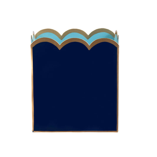 Gracie Scarlett Wastebasket: Navy & Light Blue