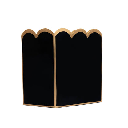 Gracie Scarlett Wastebasket: Black & Taupe