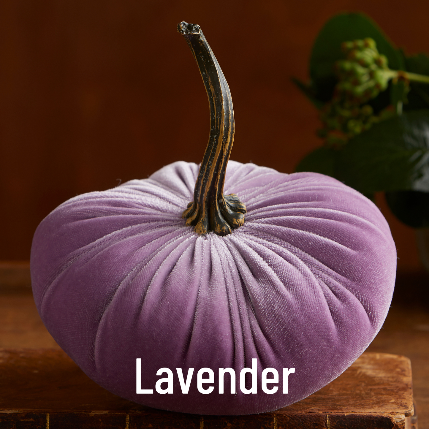 Pumpkin Large Velvet, Fall Mantel Decor, Halloween Table: Lavender