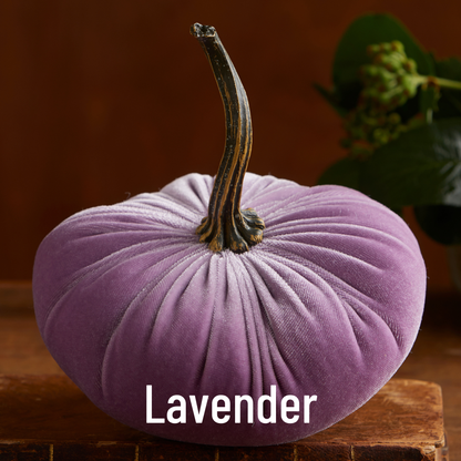 Pumpkin Large Velvet, Fall Mantel Decor, Halloween Table: Lavender